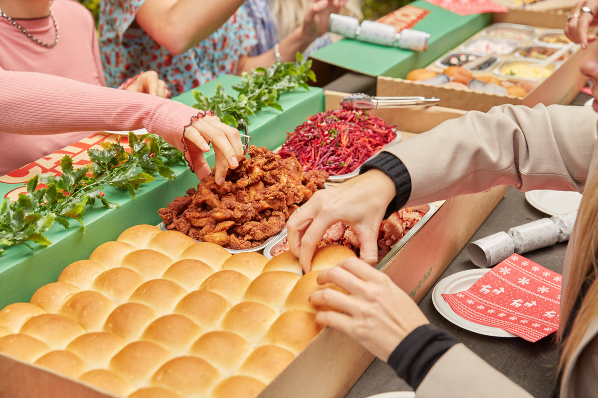 Xmas 120 - 140 Party Pack with dessert serving display | Cater Station Sydney