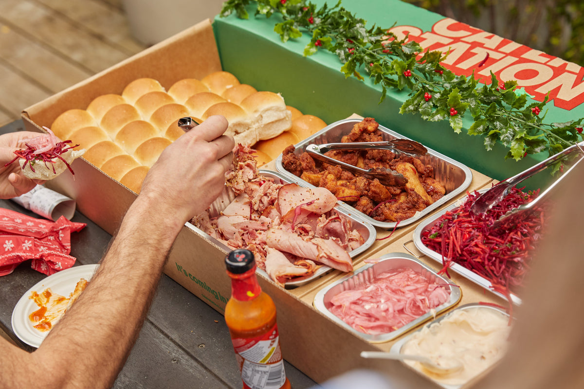 60-75person Xmas party pack serving display | Cater Station Sydney