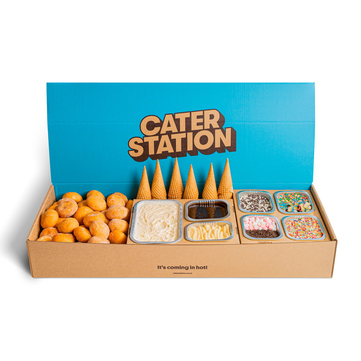 Xmas 120 - 140 Party Pack with dessert plated view | Cater Station Sydney
