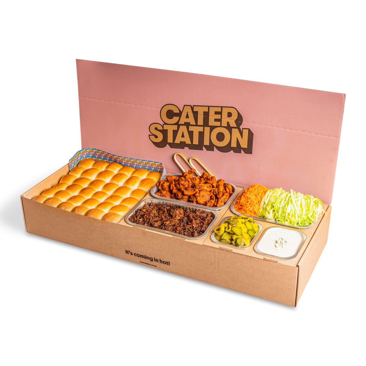 Buffalo Chicken Slider kit presentation | Cater Station Sydney